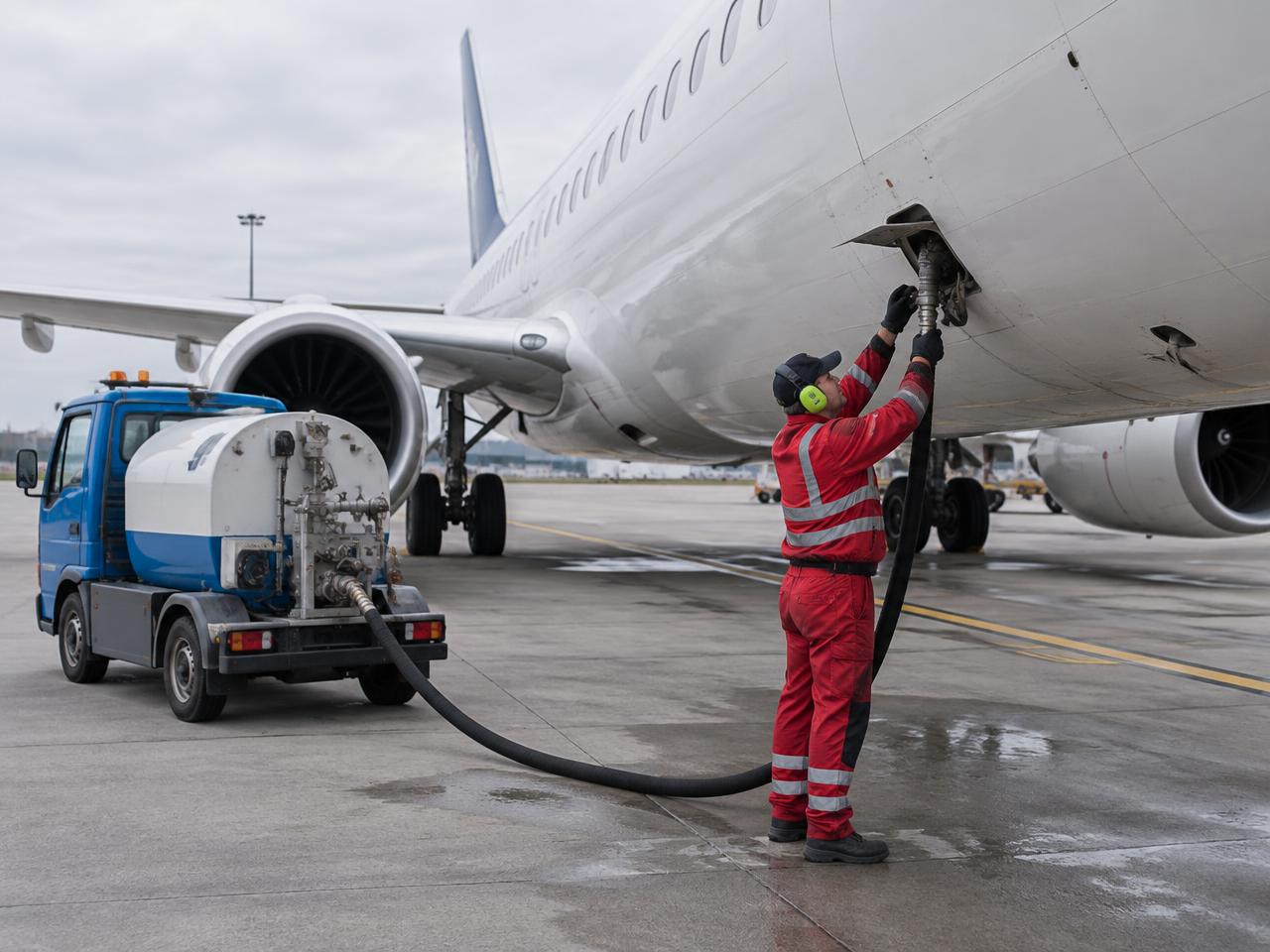 Photo: potable water servicing on the tarmac